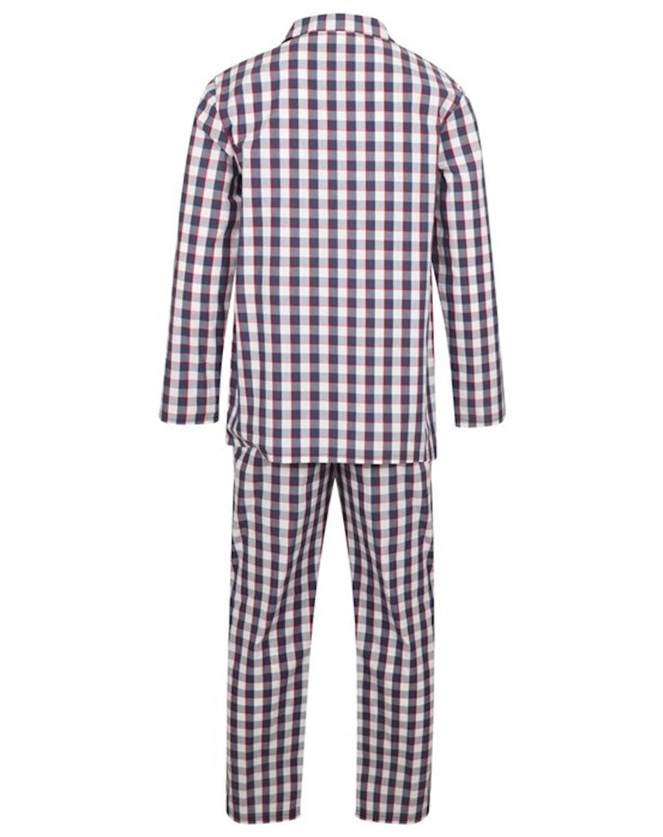 Walker Reid Mens Navy Check Cotton Pyjamas Medium XXXL Classic Home Store