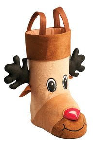 Christmas Reindeer Gift Bag Plush Stocking Boot