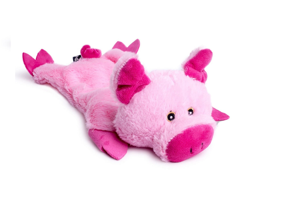 Petface Flat Crinkle Pig Dog Toy