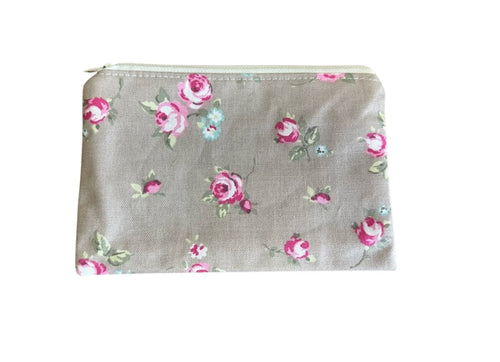 Rose Pattern Zipped Feminine Toiletries Make Up Storage Bag (19cm x 12cm)