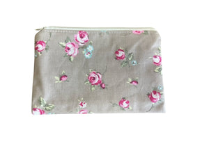 Rose Pattern Zipped Feminine Toiletries Make Up Storage Bag Small, Medium or Large