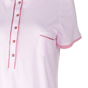 Ladies Jersey Cotton Striped Nightdress XL (Pink)