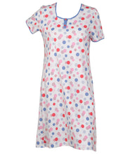 Load image into Gallery viewer, Ladies 100% Cotton Short Sleeved Polka Dot Nightdress (Small)