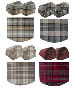 Balmoral Check Chenille Arm Caps & Chair Back Set (4 Colours)