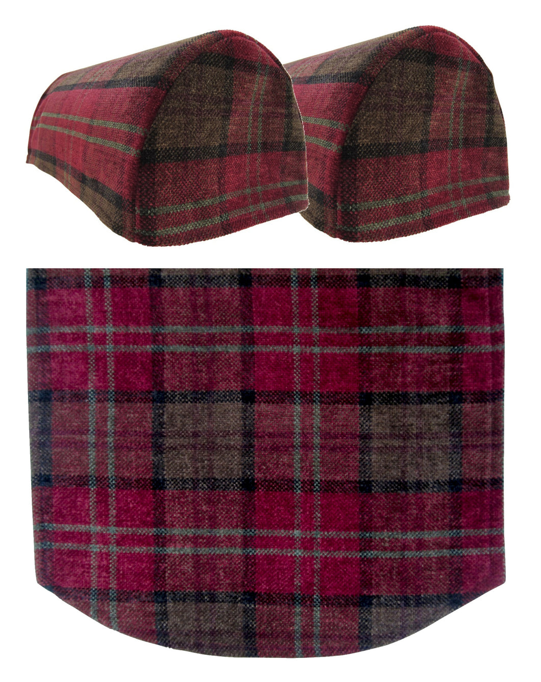 Balmoral Check Chenille Arm Caps & Chair Back Set (4 Colours)