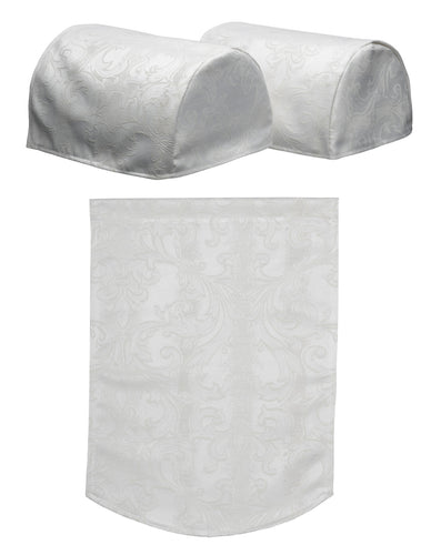 Jacquard Damask Pair of Arm Caps or Chair Back (Cream)