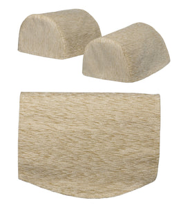 Plain Soft Touch Chenille Round Arm Caps or Chair Backs (Natural)