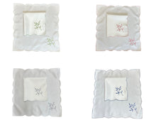 Load image into Gallery viewer, Embroidered Sprig Design Table Napkins 18&quot; x 18&quot; (4 Colours)