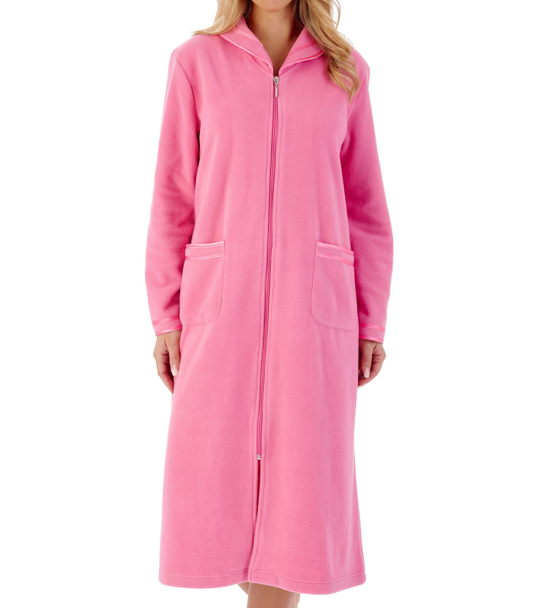 Slenderella Anti Pill Polar Fleece Zip Up Dressing Gown (4 Colours)