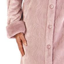 Load image into Gallery viewer, Slenderella Button Front Dressing Gown with Faux Fur Collar (4 Colours)