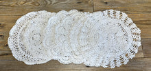 Load image into Gallery viewer, White Assorted Round Crochet Doilies - Pack of 6 (10&quot;)