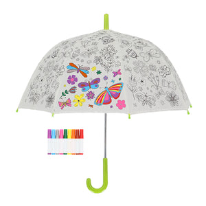 Fallen Fruits Kids Umbrella Colour Your Own Flowers & Butterflies, Jungle or Birds