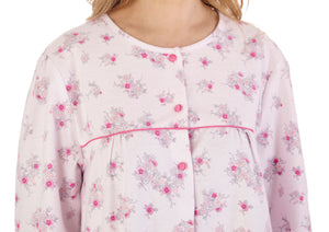 Slenderella Floral Long Sleeve Flannel Cotton Nightdress (3 Colours)