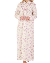 Load image into Gallery viewer, Slenderella Floral Long Sleeve Flannel Cotton Nightdress (3 Colours)