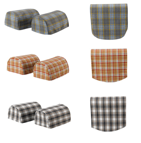 Poly Wool Checked Round Arm Caps or Chair Backs (Various Colours)