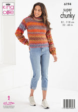 Load image into Gallery viewer, King Cole Super Chunky Knitting Pattern Ladies Jacket &amp; Sweater 6194