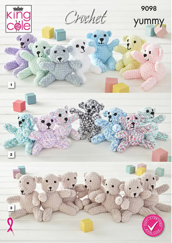 King Cole Crochet Pattern for Teddy Bear Draught Excluder 9098