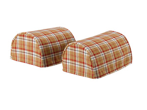 Poly Wool Checked Round Arm Caps or Chair Backs (Various Colours)