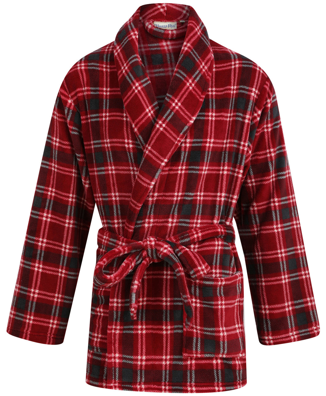 Walker Reid Mens Checked Fleece Bed Jacket