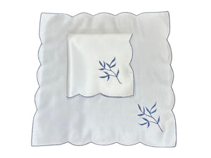 Embroidered Sprig Design Table Napkins 18" x 18" (4 Colours)