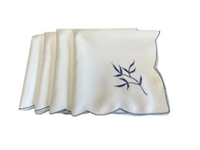 Load image into Gallery viewer, Embroidered Sprig Design Table Napkins 18&quot; x 18&quot; (4 Colours)