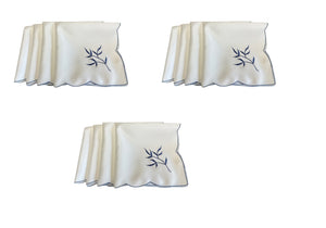 Embroidered Sprig Design Table Napkins 18" x 18" (4 Colours)