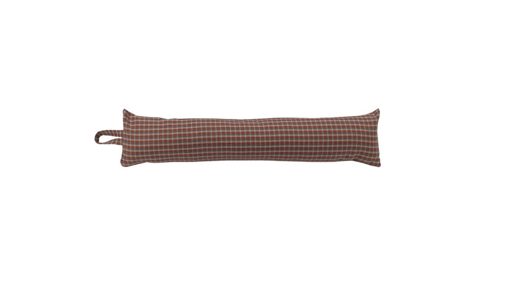 Draught Excluder Coral & Grey Check (5 Sizes)