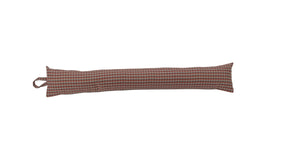 Draught Excluder Coral & Grey Check (5 Sizes)