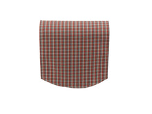 Load image into Gallery viewer, Coral &amp; Grey Check Polyester Round Arm Caps or Chair Backs