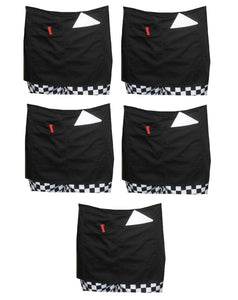 Black Short Apron With Split Pocket  27.5" Wide x 14" Long (Pack of 1 or 5)