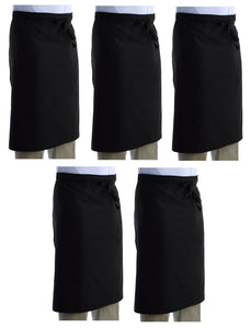 Black Polycotton Waist Apron (Pack of 1 or 5)