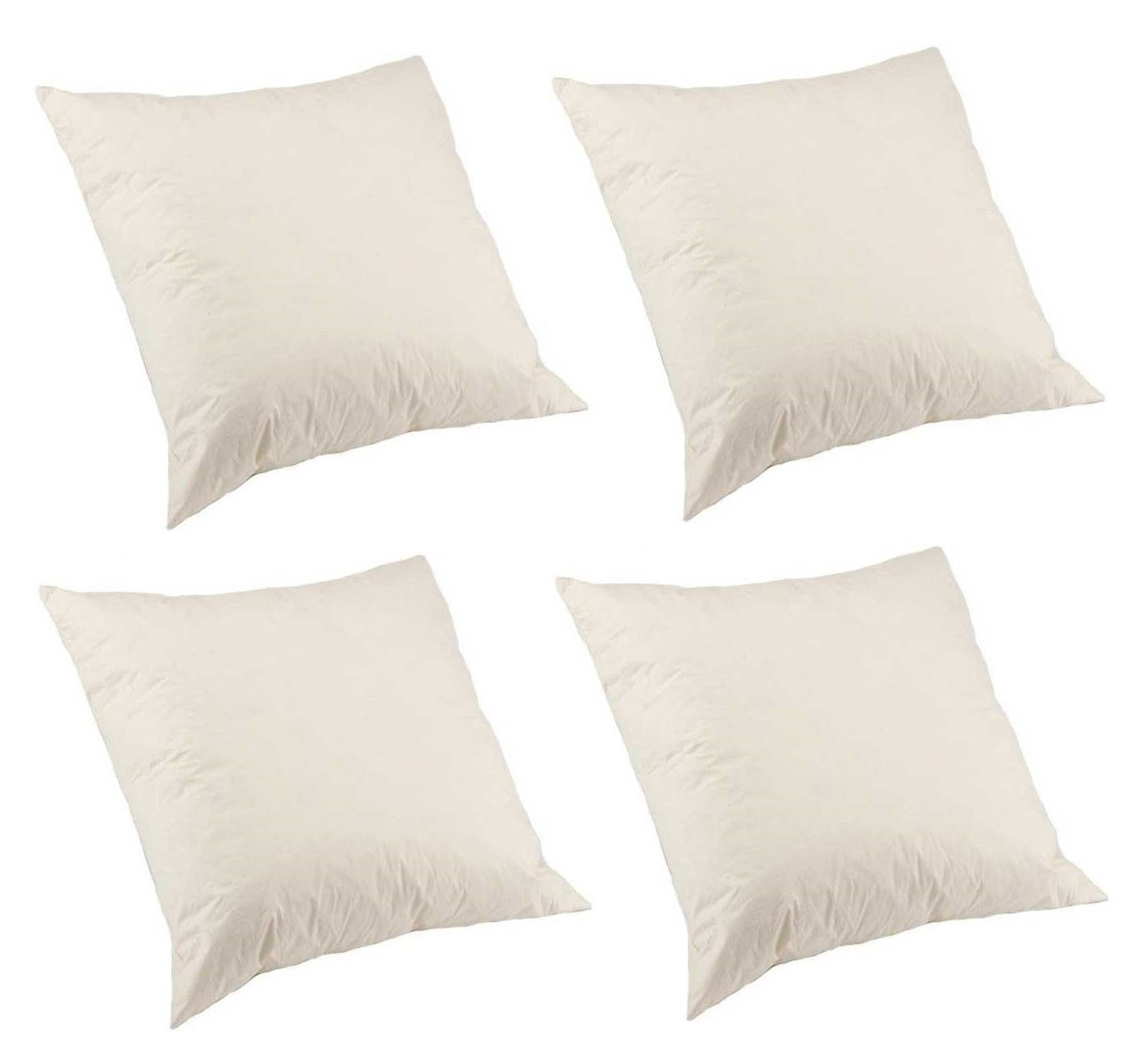 Pack of 4 China Duck Feather Cushion Pads with Cambric Cover