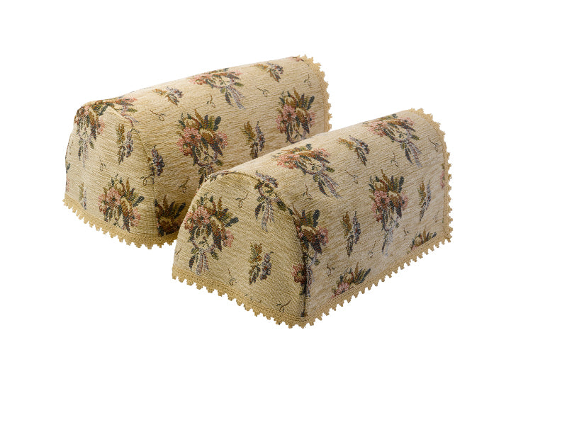 Decorative Floral Tapestry Arm Caps or Chair Backs with Cotton Trim