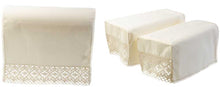 Load image into Gallery viewer, Cotton Arm Caps &amp; Chair Backs Set with Lace Trim (Cream)