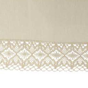 Cotton Arm Caps & Chair Backs Set with Lace Trim (Cream)