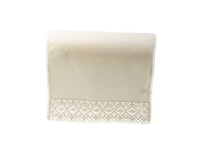 Cotton Arm Caps & Chair Backs Set with Lace Trim (Cream)