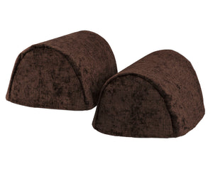 Crushed Velvet Chenille Round Arm Caps or Chair Backs (Various Colours)