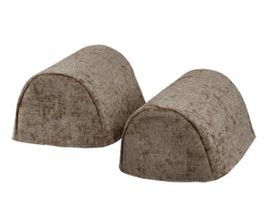 Crushed Velvet Chenille Round Arm Caps or Chair Backs (Various Colours)