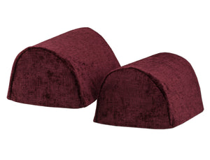 Crushed Velvet Chenille Round Arm Caps or Chair Backs (Various Colours)