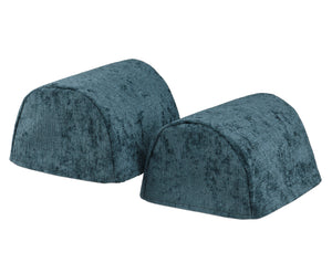 Crushed Velvet Chenille Round Arm Caps or Chair Backs (Various Colours)