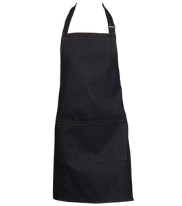 Blue Denim 100% Cotton Bib Apron With Split Pocket 27" x 31" (Pack of 1 or 5)