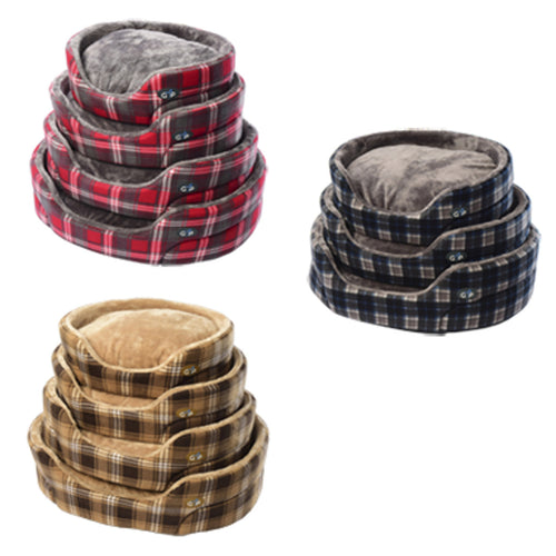 Gor Pets Essence Soft Fleece Standard Checked Bed (3 Colours)