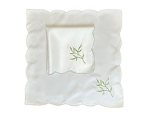 Load image into Gallery viewer, Embroidered Sprig Design Table Napkins 18&quot; x 18&quot; (4 Colours)