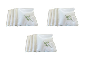 Embroidered Sprig Design Table Napkins 18" x 18" (4 Colours)