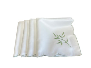 Embroidered Sprig Design Table Napkins 18" x 18" (4 Colours)