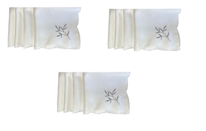 Embroidered Sprig Design Table Napkins 18" x 18" (4 Colours)