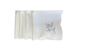 Embroidered Sprig Design Table Napkins 18" x 18" (4 Colours)