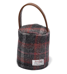 Harris Tweed 100% Pure New Wool Doorstop Cover with Leather Handle