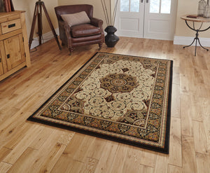 Heritage Traditional Floral & Swirl Pattern Rug (Various Colours & Sizes)