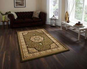 Heritage Traditional Floral & Swirl Pattern Rug (Various Colours & Sizes)